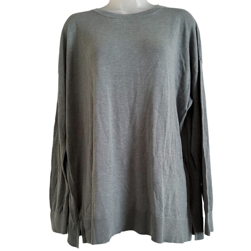 H&M Sage Green Academia Lightweight Long Sleeved Blouse Shirt Top Sweater